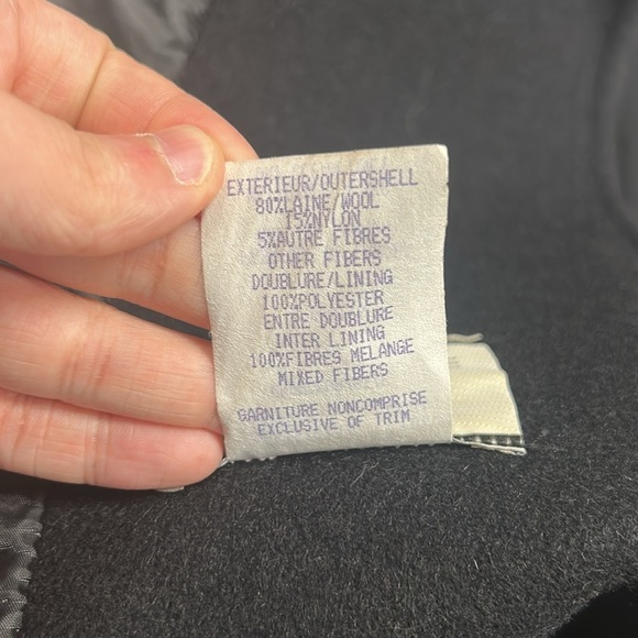 Vintage Sequence Black Wool Blend Long Trench Coat - Picture 9 of 9